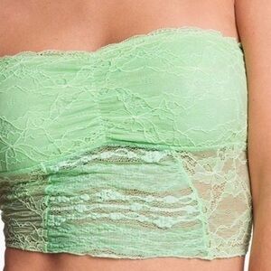 NWOT Free People Lace Bandeau Bralette in Mint Green S Small